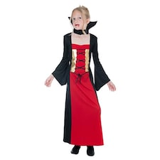 Gothic Red Vampiress Girls Fancy Dress Costume Kids Small - Age 4-6