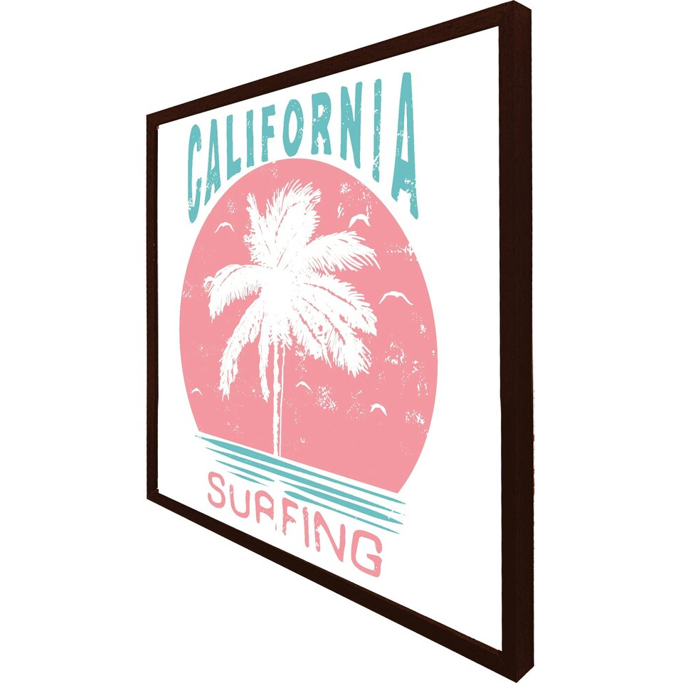 image 1 of California surfing (Picture Frame) White | XL