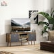 image 2 of HOMCOM Modern TV Cabinet Stand w/ Shelves & Drawers, Bedroom Rustic Brown
