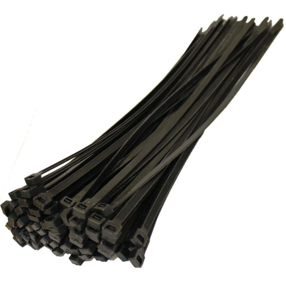 image 1 of 200 Black Nylon Cable Ties 200mm x 4.8mm