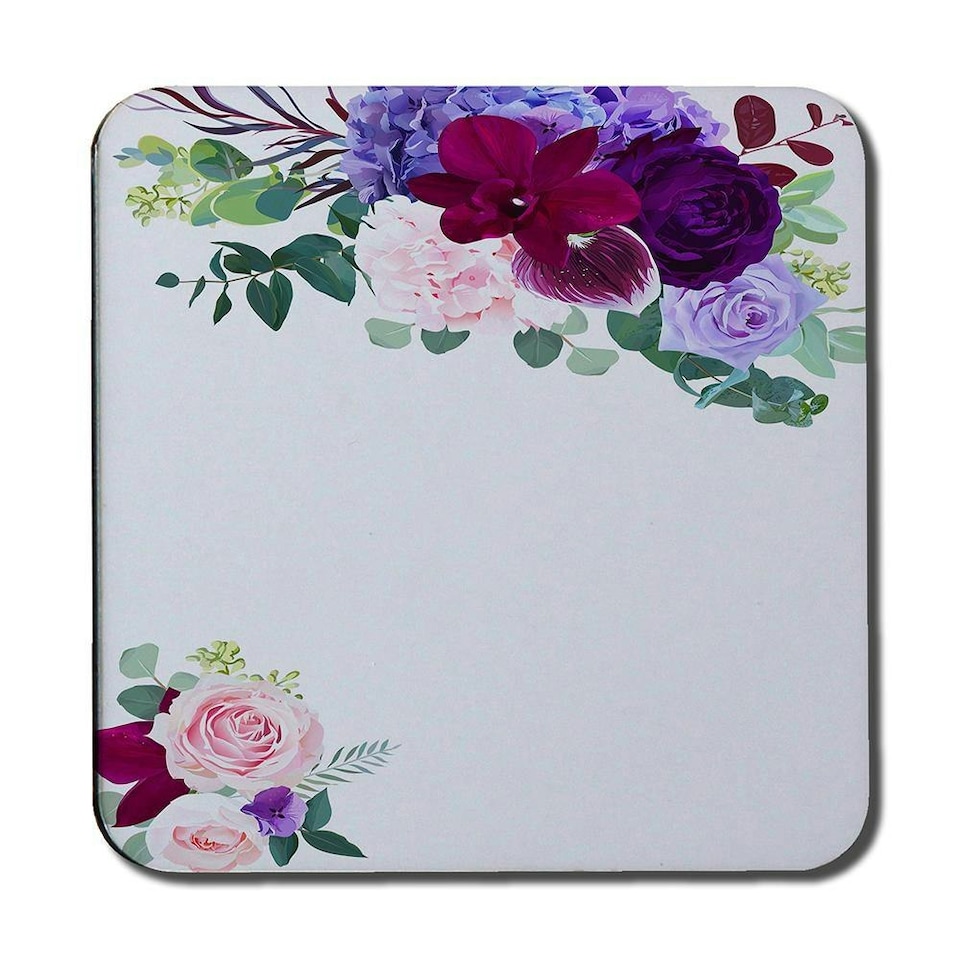 image 1 of Pink & Purple Roses (Coaster)