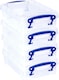image 2 of Really Useful Plastic Storage Box 0.75 Litre CLEAR Pack of 4