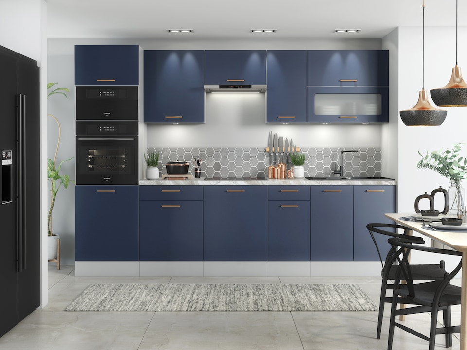 image 1 of Nora Kitchen Corner Base Cabinet Left or Right - Navy Blue W470xH870mm