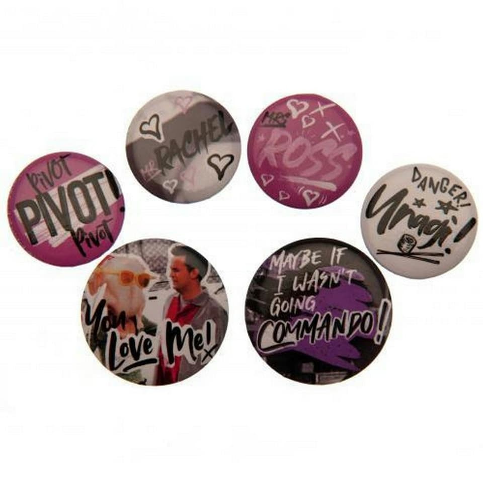 image 1 of Friends Badge Set (Pack of 6) - Multicoloured - One Size