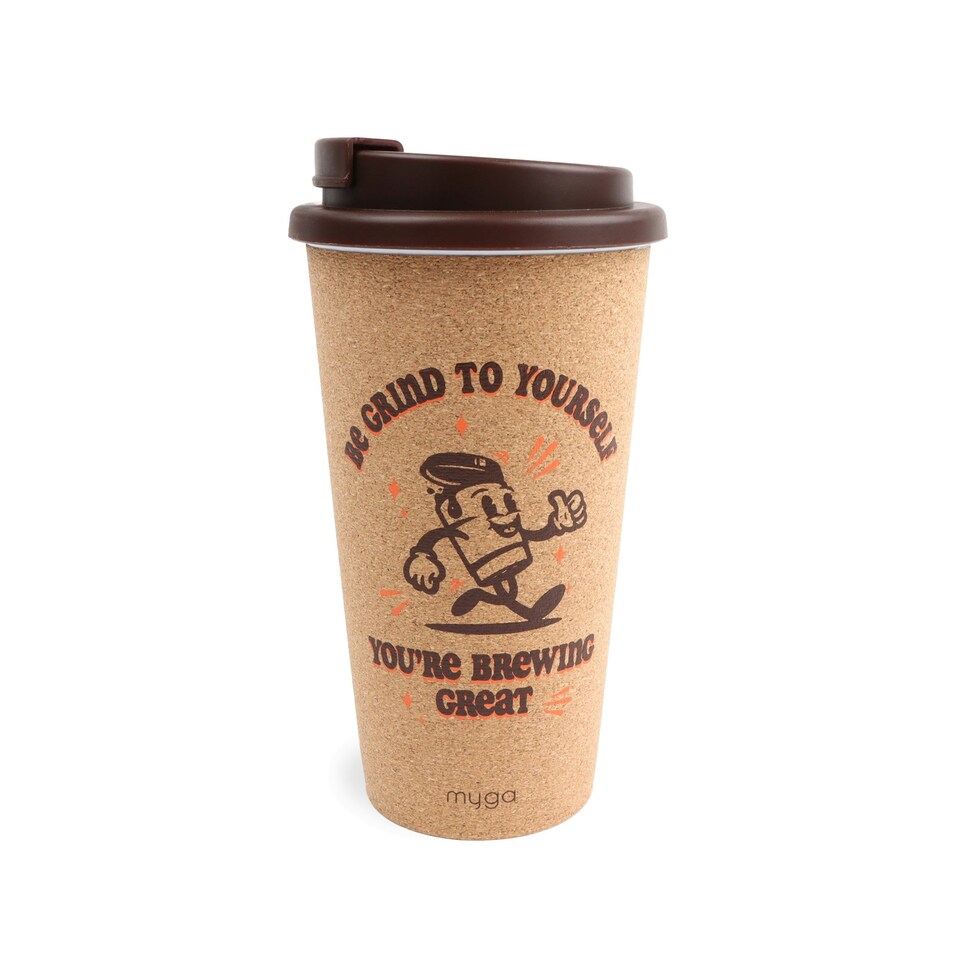 image 1 of Myga Double Walled Cork Cup - Be Grind