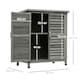 image 5 of Outsunny Garden Storage Shed Solid Fir Wood Garage Organisation Grey