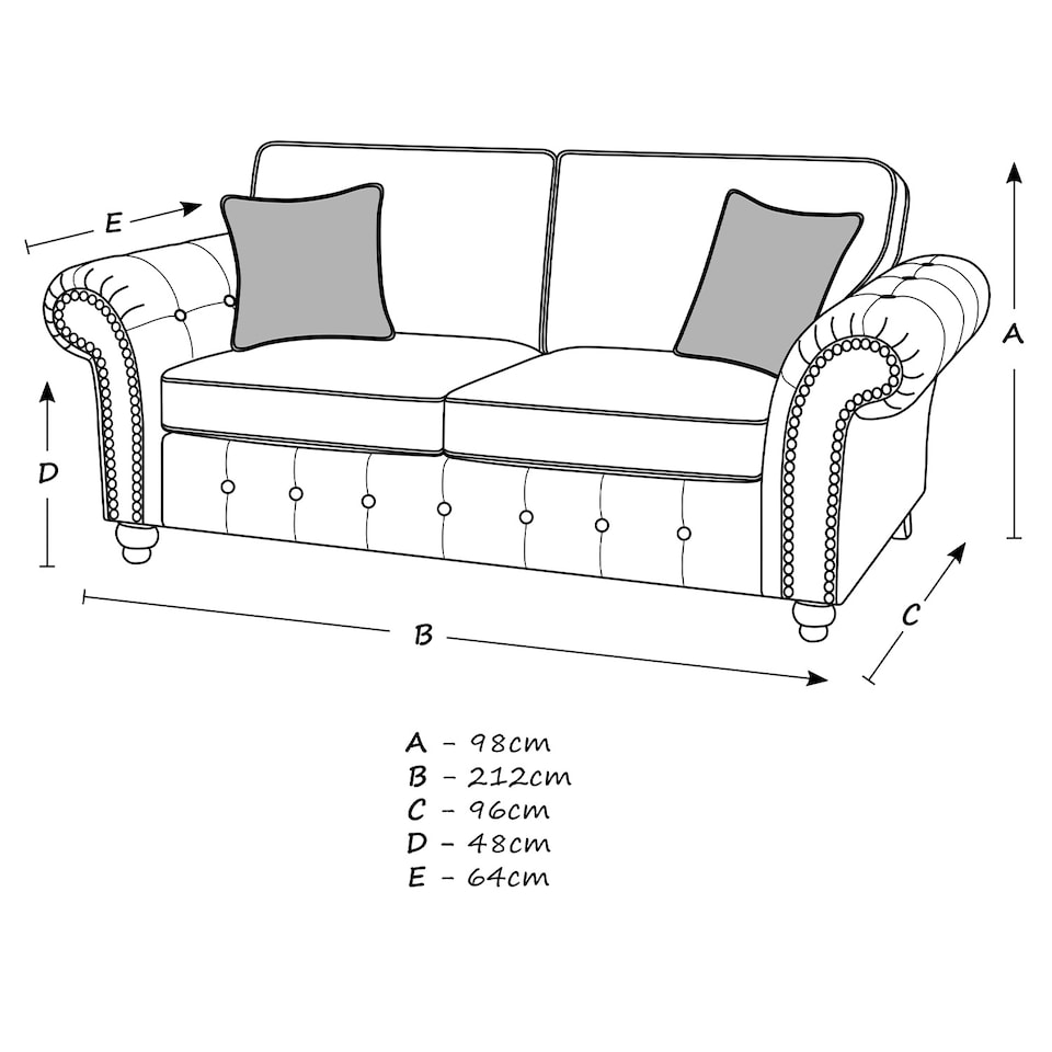 image 1 of OAKLAND 3 SEATER SOFA BROWN FAUX LEATHER