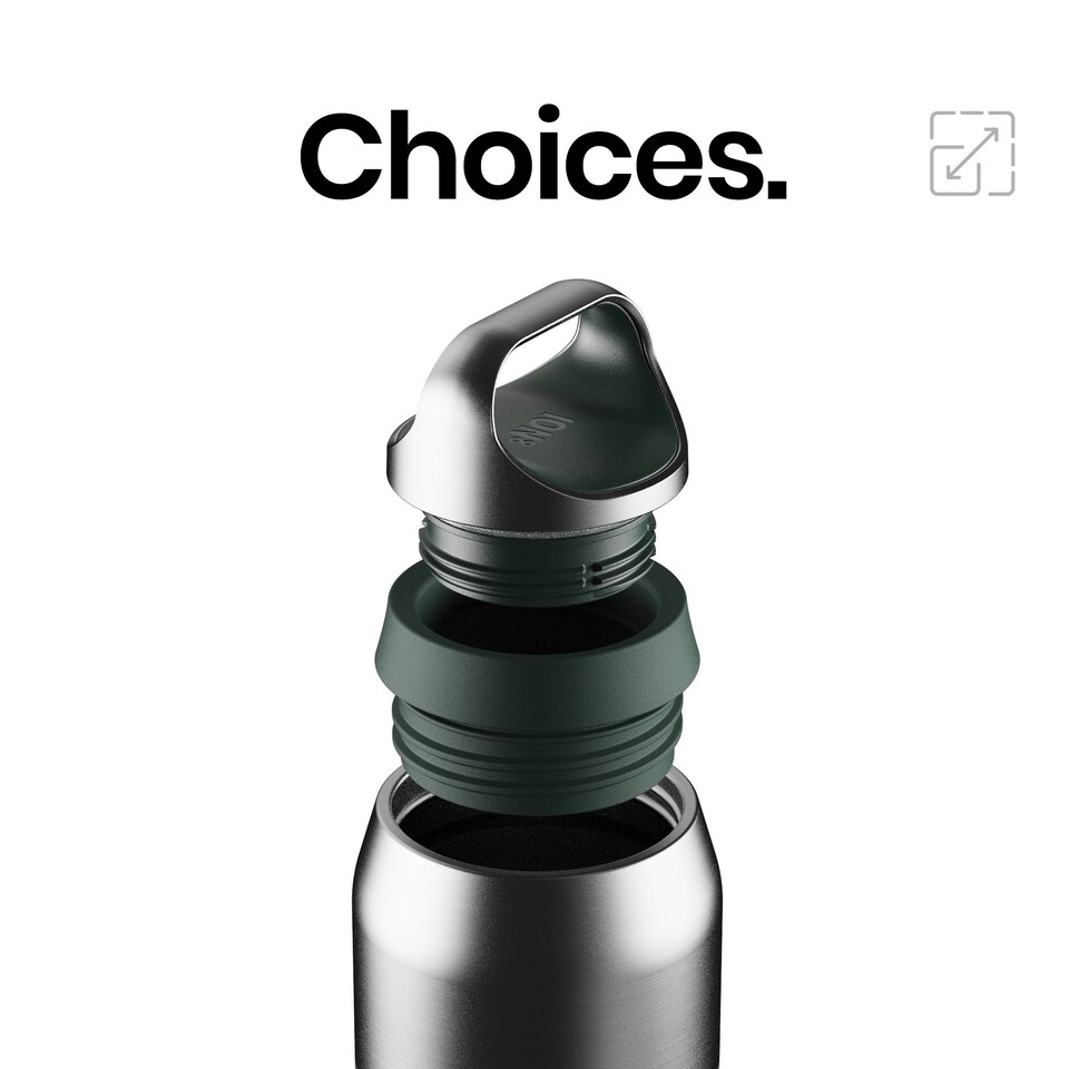 image 1 of ION8 ROAM Insulated Steel Water Bottle, Rubberised, 485ml / 16oz