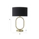 image 6 of ValueLights Antonia Black Fabric Drum Lamp Shade Brushed Gold Oval Table Lamp with LED Bulb Gold