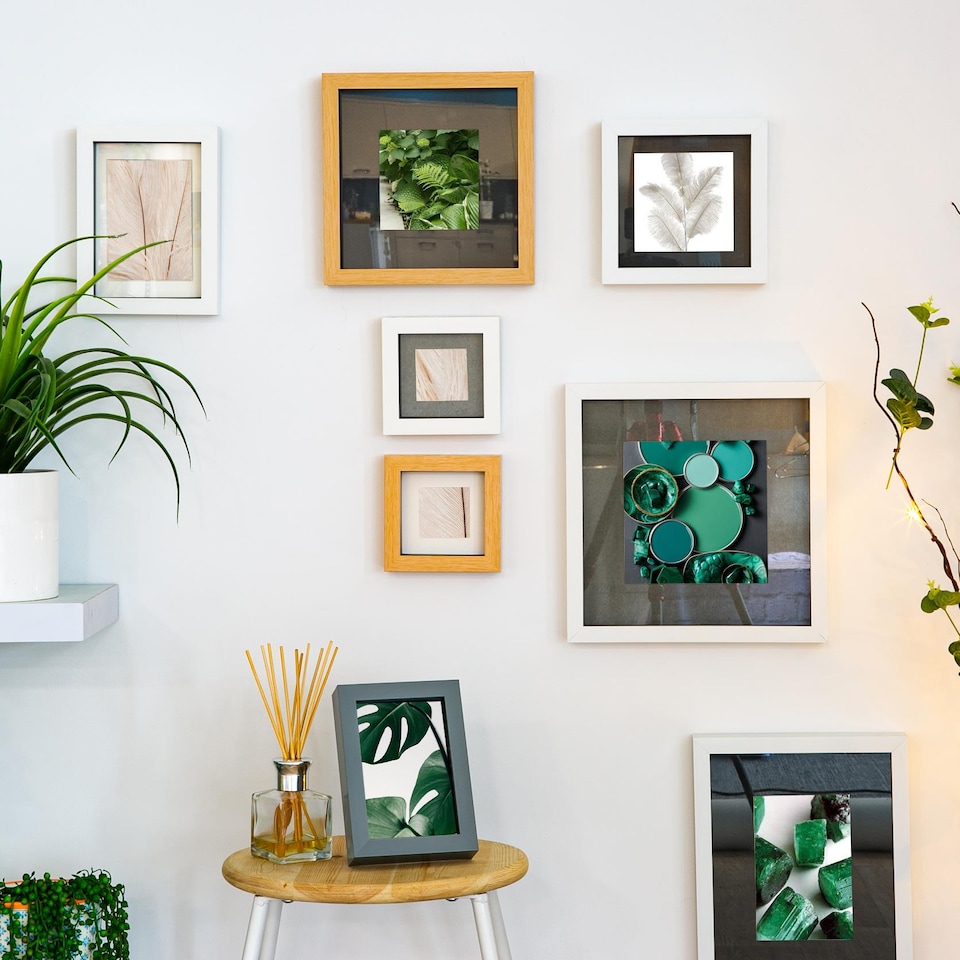 image 1 of Nicola Spring 3D Box Photo Frame with A4 Mount - A3 (12" x 17") - Grey/White