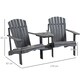 image 5 of Outsunny Wooden Outdoor Double Adirondack Chair with Table Dark Grey