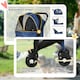 image 9 of PawHut Pet Stroller Dog Pram Pushchair Cat Travel Carriage Universal Wheels Blue