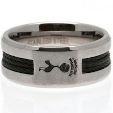 Tottenham Hotspur FC Black Inlay Ring - Silver - Medium