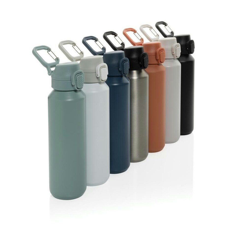 image 1 of XD Collection Via Lockable Recycled Stainless Steel 600ml Sports Bottle - Beige - One Size