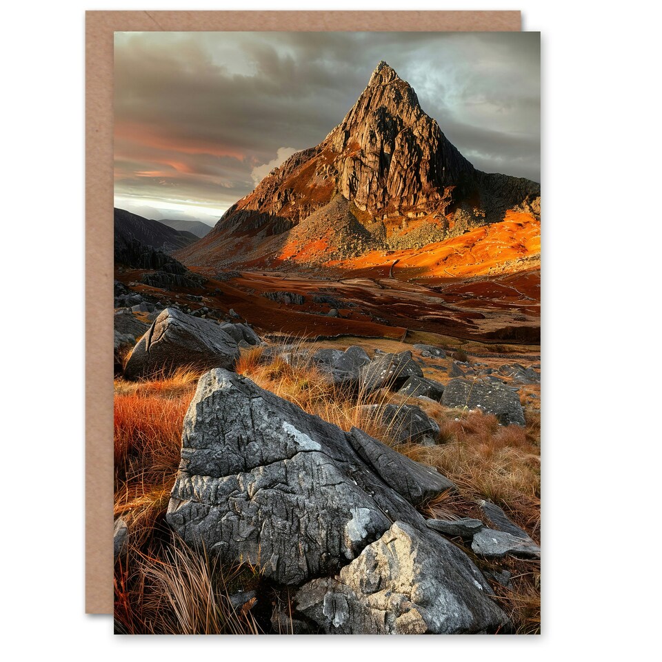 image 1 of Hiking Hike Atmospheric Photorealistic Peak Him Her Birthday Card