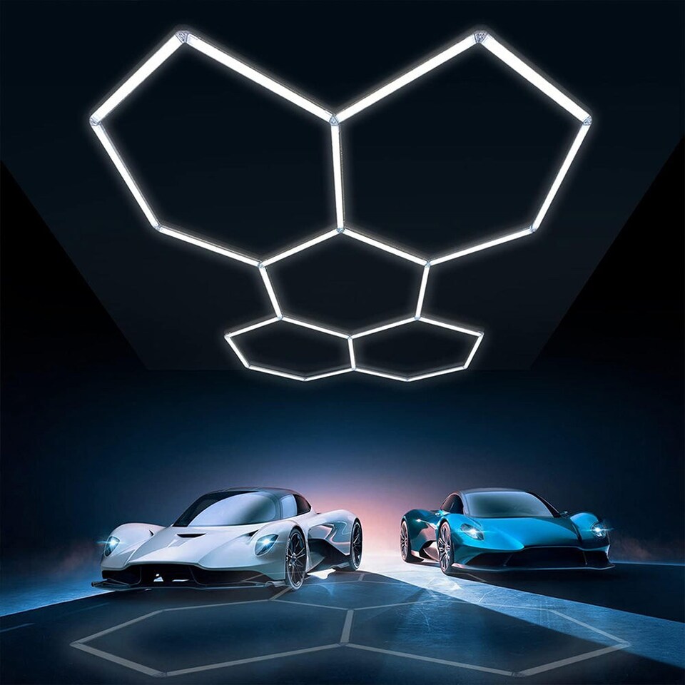 image 1 of 160W Car Showroom Lights with 5 Hexagon design CCT switchable through on off switch