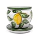 image 1 of Verano Spanish Ceramics Bola Plant Pot 25 x 21cm & Drainage Plate 27cm - Lemons