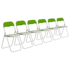 Harbour Housewares Coloured Padded Folding Chairs - Green - Pack of 6 | Green | Green
