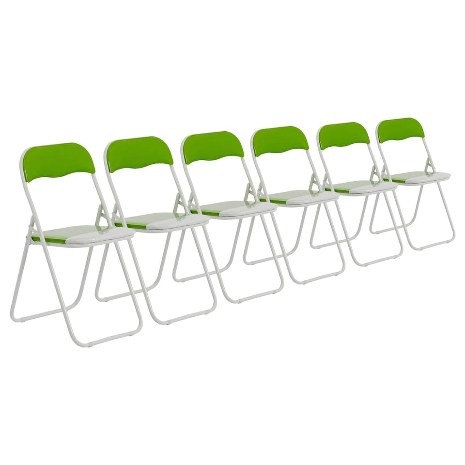 image 1 of Harbour Housewares Coloured Padded Folding Chairs - Green - Pack of 6 | Green | Green
