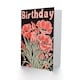 image 2 of Red Poppy Flower Dark Illustration Woman Her Birthday Card