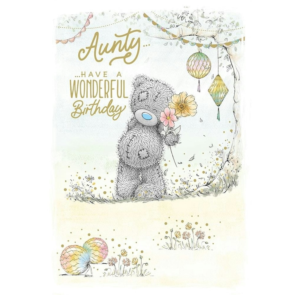 image 1 of Bear Balancing Cakes Aunty Birthday Card