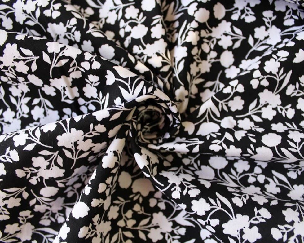 Minerva Black Deadstock Cotton Poplin Dressmaking Fabric per metre - 140cm / 55" Wide