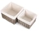 image 5 of Set of 2 Square Antique Wash Lined Storage Basket | White | White | Not provided
