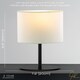 image 6 of Modern Designer Oval Table Lamp in Matte Black with Off-White Fabric Shade | Black