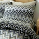 image 2 of Portfolio Home Tyler Zig Zag Geometric Bedding Duvet Cover Set Grey | Super King