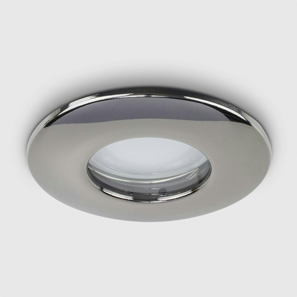 image 1 of ValueLights Pack of 6 Fire Rated Bathroom/Shower IP65 Black Chrome Domed Ceiling Downlights 5w LED Bulbs 6500K Cool White