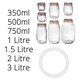 image 5 of Argon Tableware Glass Storage Jar Seals - Large - White - Pack of 6