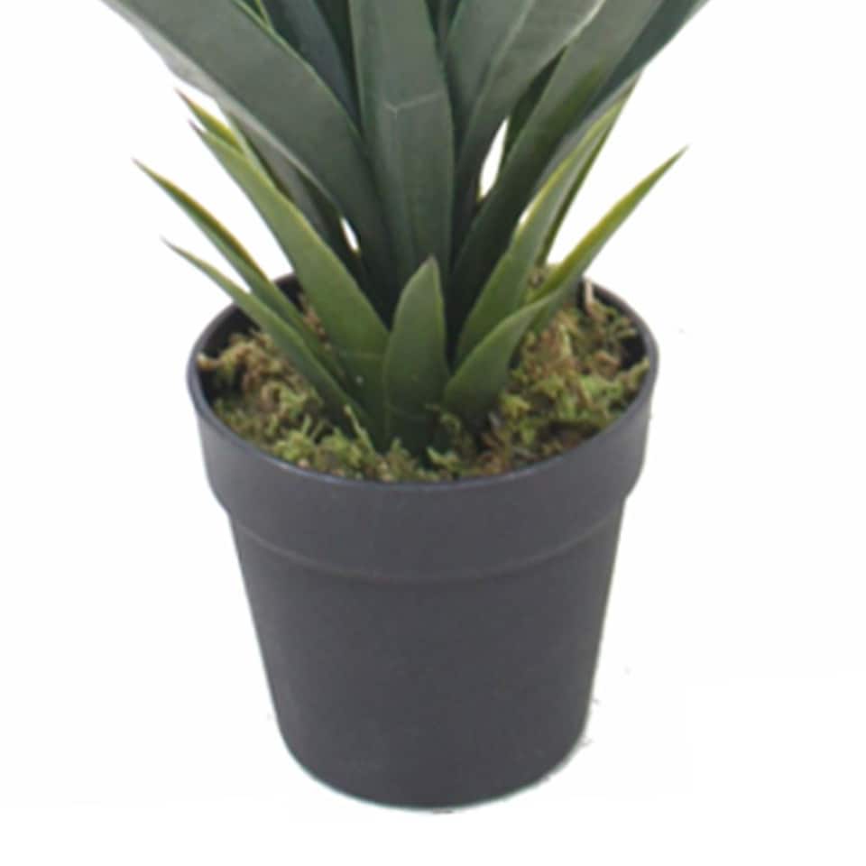 image 1 of 90cm Gold Planter with Artificial Yukka Plant