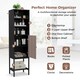 image 8 of COSTWAY Storage Cabinet w/Adjustable Shelf Black Black