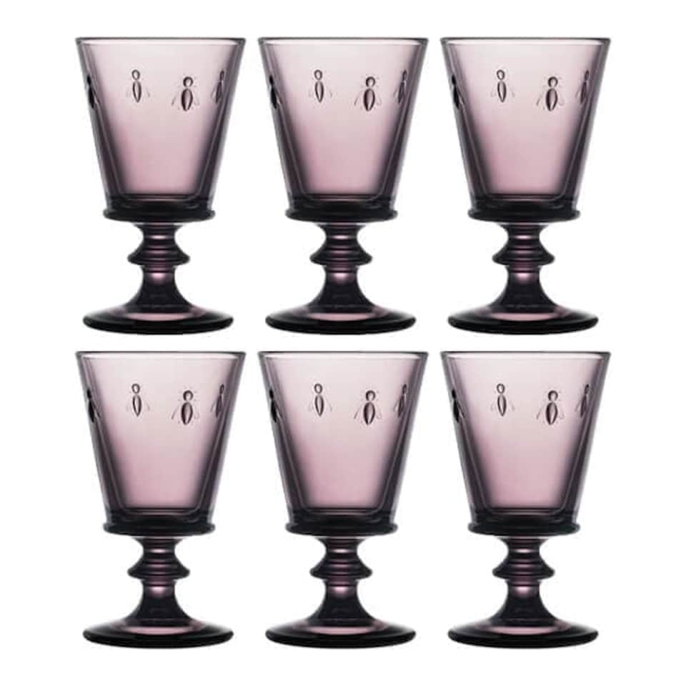 image 1 of La Rochere Bee Wine Glass Purple 240ml Set Of 6