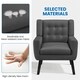 image 6 of Yaheetech Linen Fabric Accent Chair with Wood Legs Removable Cushion Grey | Dark Gray