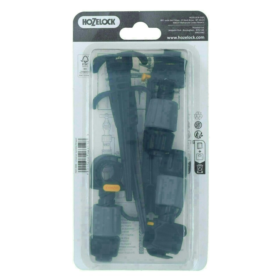 image 1 of Universal Easy Drip garden Sprinklers and Ground Pegs Plant Watering 9pc