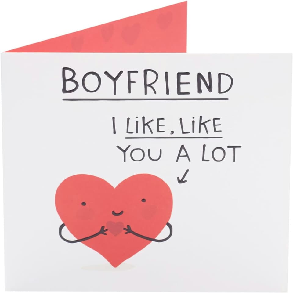 image 1 of Cute Smiley Heart Design Boyfriend Valentine's Day Card