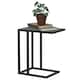 image 1 of HOMCOM C Shape Side Table w/ Wood-Effect Top Black