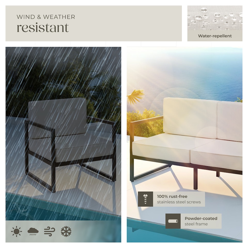 image 1 of Garden Furniture Comosa - for 6 people, XXL padding, 2 sofas, 1 armchair