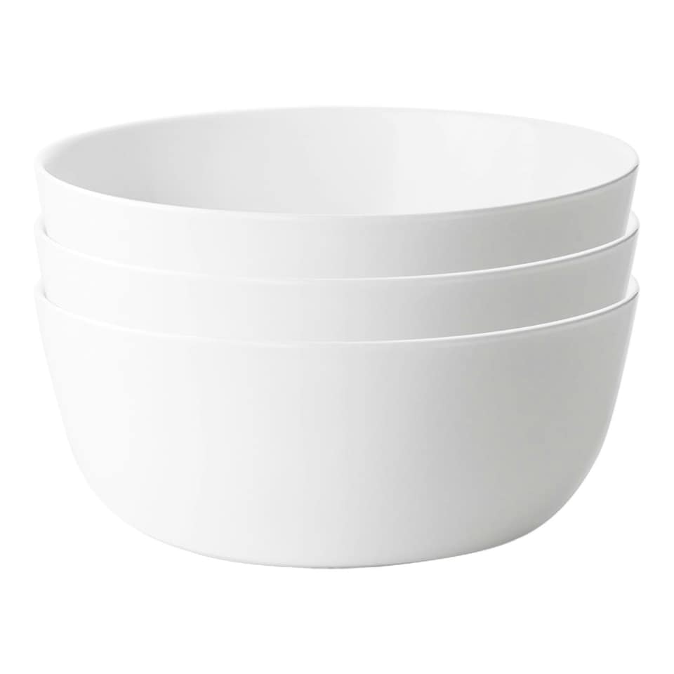 image 1 of Bormioli Rocco Toledo Glass Serving Bowls - 23cm - White - Pack of 3 White