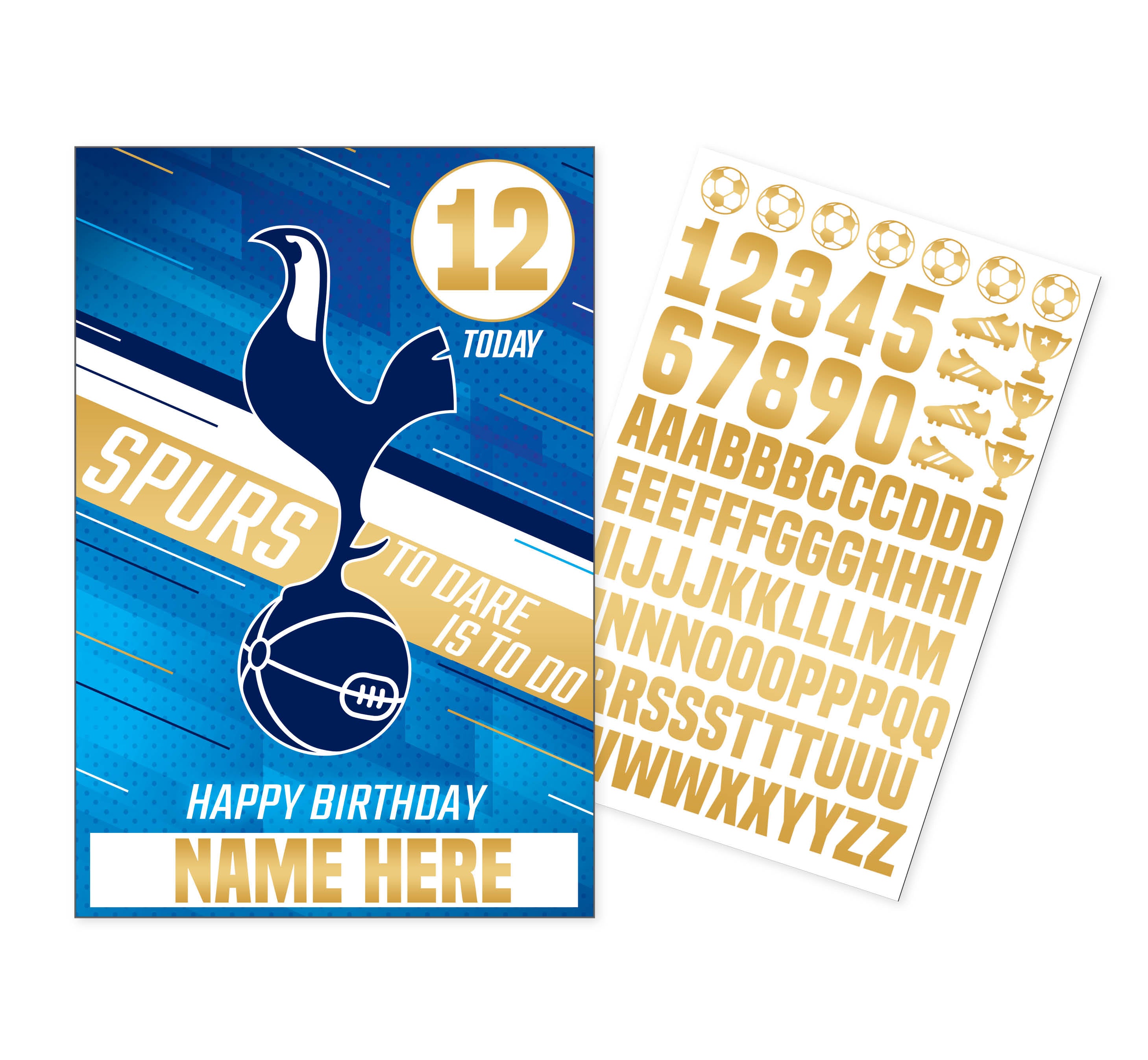Tottenham FC Personalisierte Geburtstagskarte - Mit Name & Alter, Inkl. Aufkleber