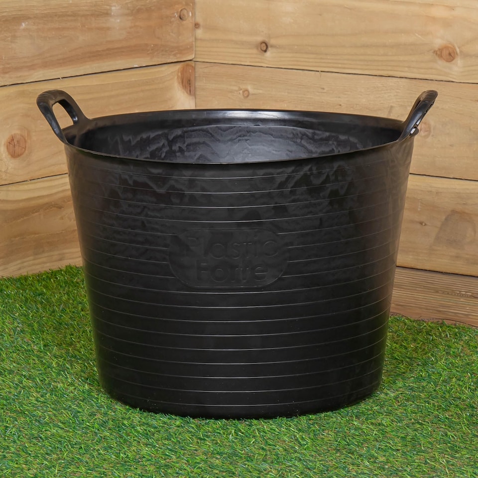 image 1 of 42L Black Flexi Plastic Tub / Bucket for Household and Garden | Black | Black
