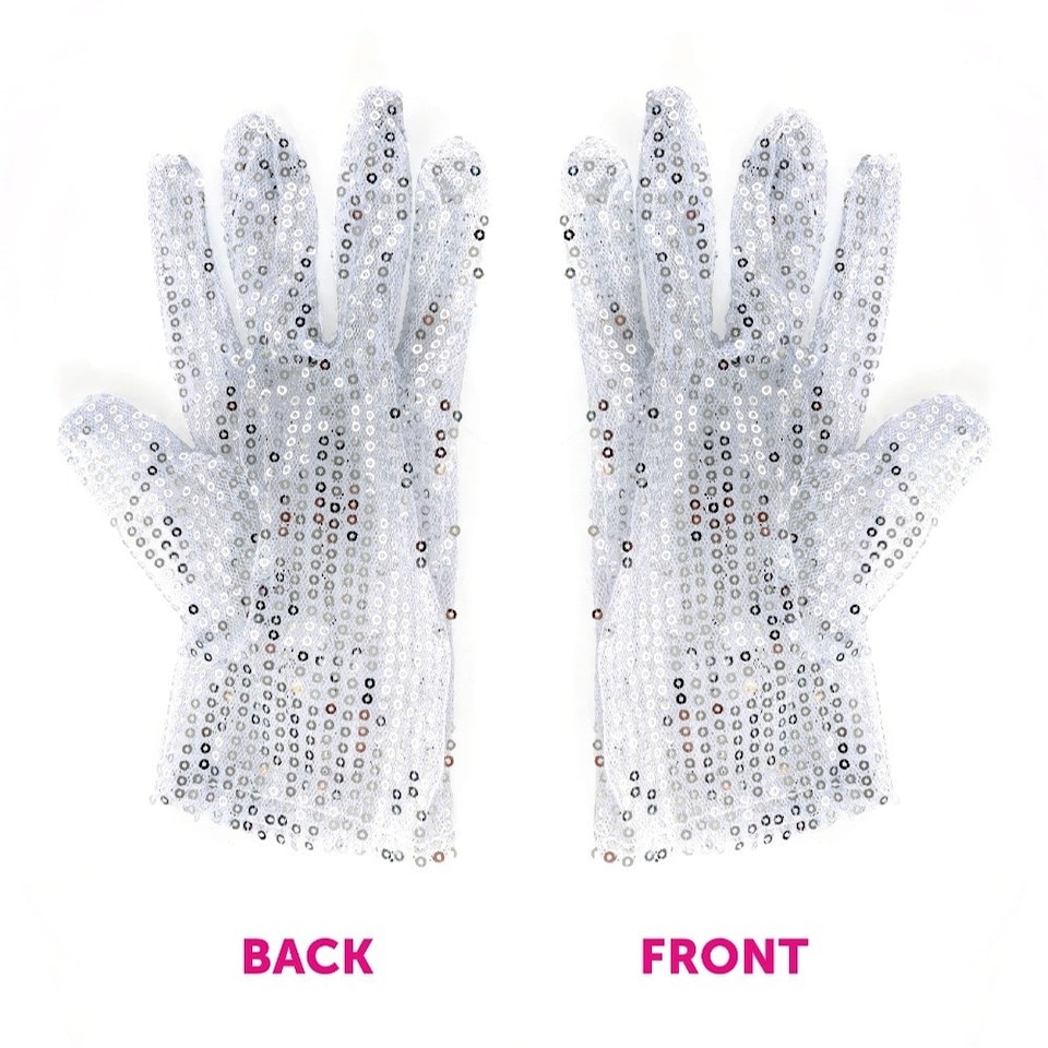 image 1 of Pack of 24 King of Pop Sequin Glove Silver | One Size
