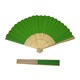 image 3 of Green Paper Foldable Hand Held Bamboo Wooden Fan by Parev