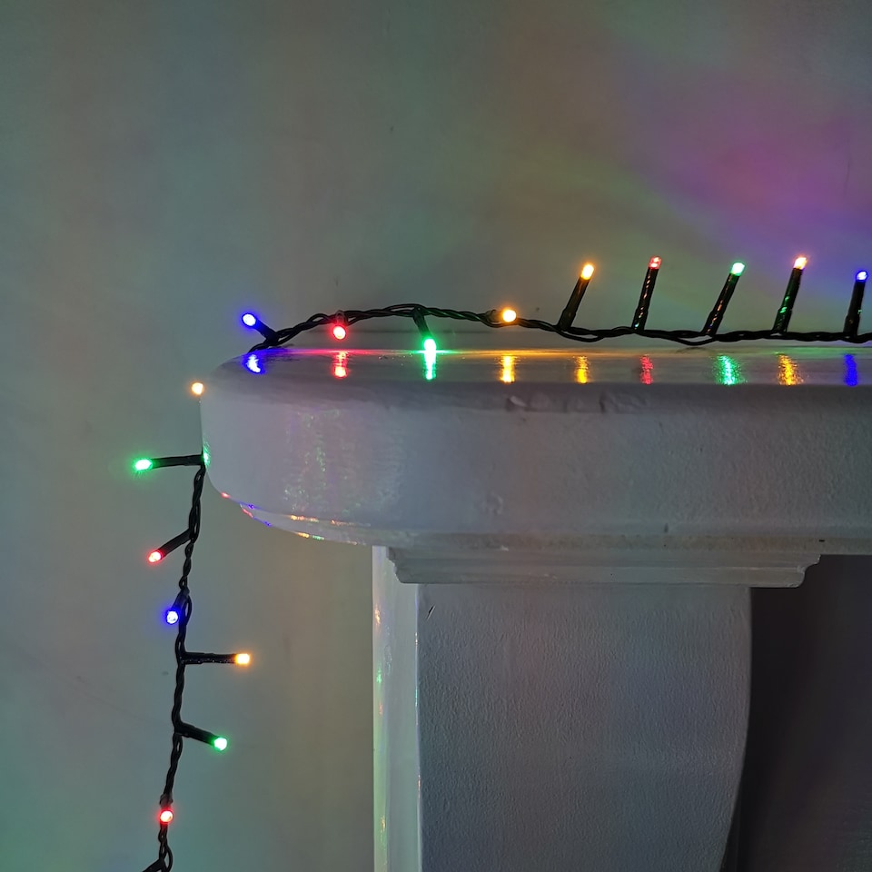 image 1 of 1500 LED 37.5m Indoor Outdoor Christmas Multi Function Mains Operated String Lights with Timer in Multicoloured | Multi | Multi Coloured