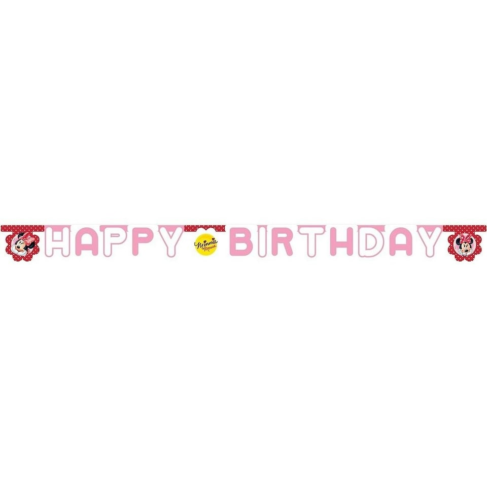 Disney Letters Minnie Mouse Happy Birthday Banner - Pink/Red/Yellow - One Size