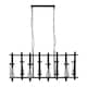 image 1 of Interiors by Premier Iron and Glass Wide Pendant Light, 8 Glass Bulbs with Industrial Black Iron Frame, Statement Ceiling Light