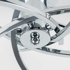 ValueLights Claudia Modern 5 Way LED Silver Chrome Ceiling Light with Glass Shades - Supplied with 5 x 3W G9 LED Bulbs