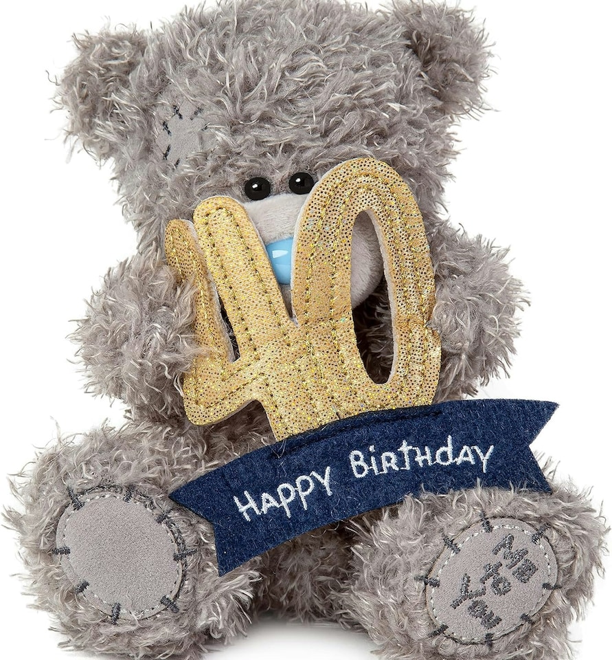 image 1 of Me to You Tatty Teddy 40th Birthday Bear Holding a 40 Banner