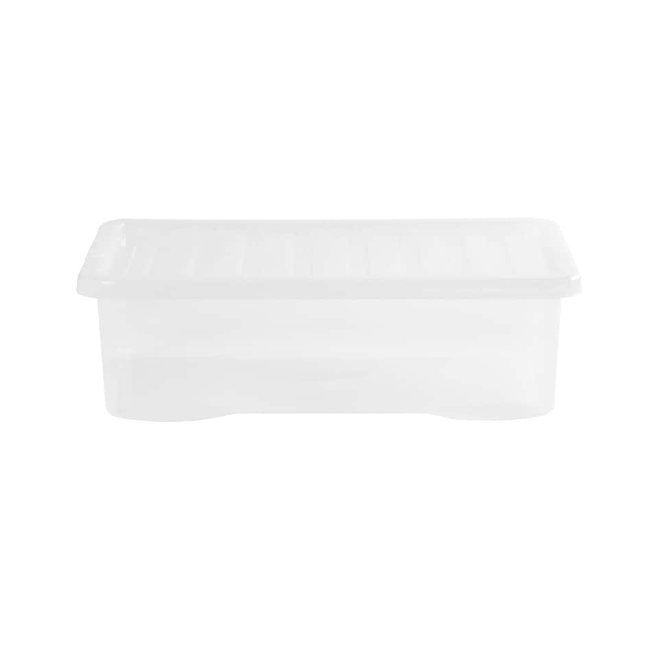 image 1 of Wham Crystal 5 x 32L Stackable Plastic Storage Boxes with Lids | Pink